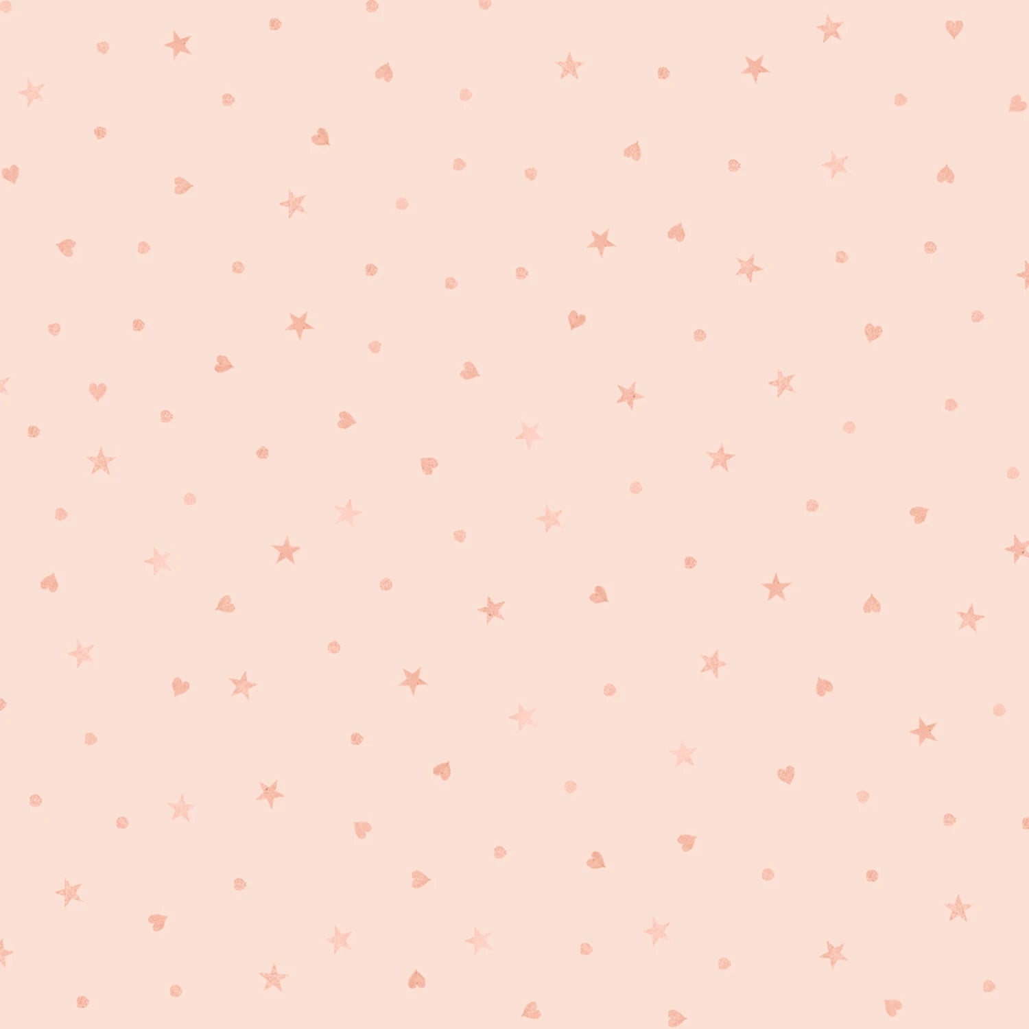 First Impressions - Ditzy Stars and Hearts Flannel - Pink