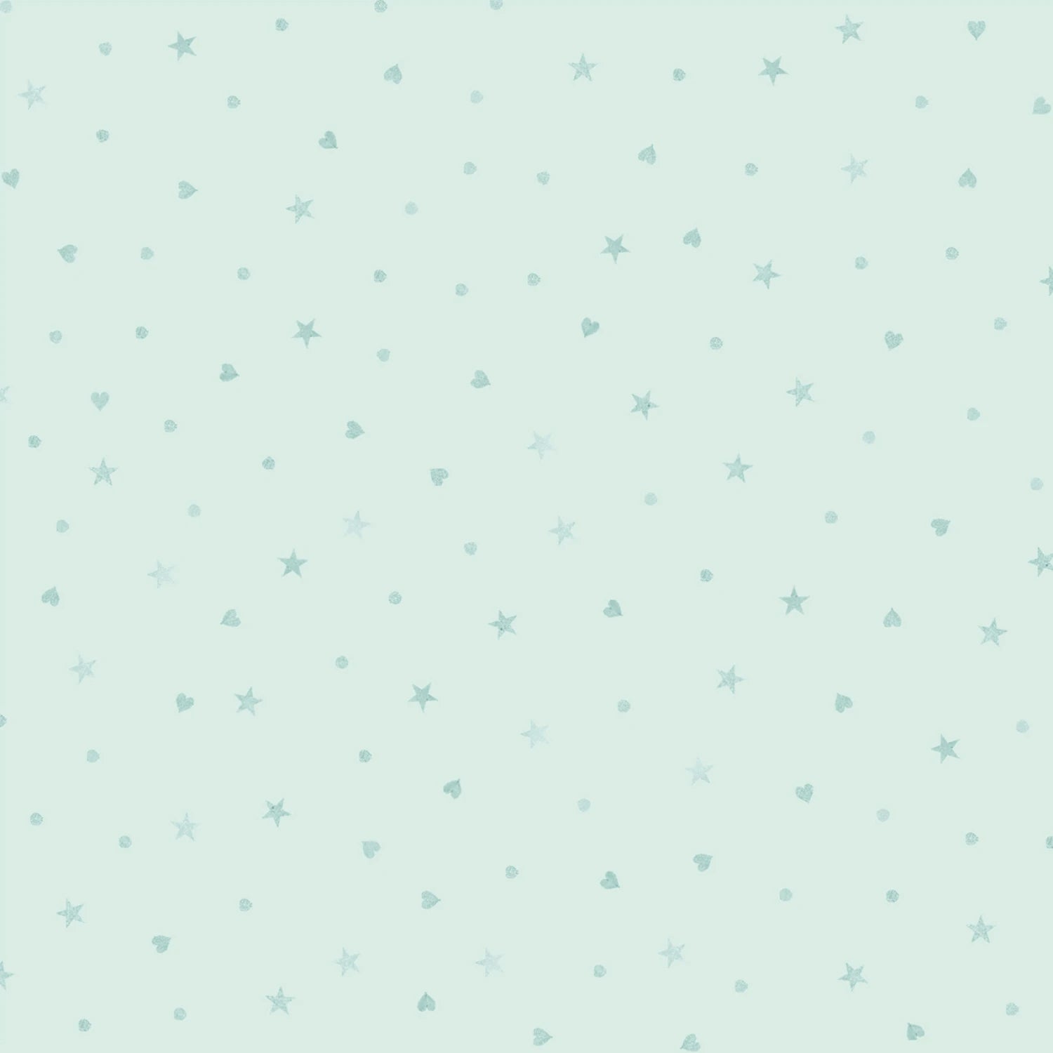 First Impressions - Ditzy Stars and Hearts Flannel - Blue