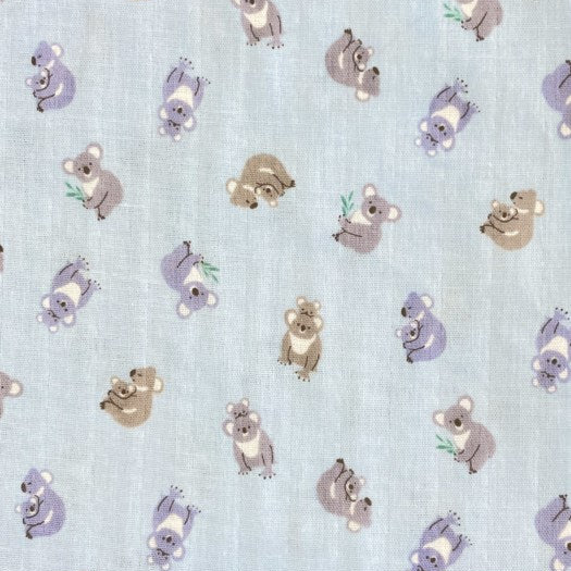 Sevenberry Koalas - Light Blue Double Gauze