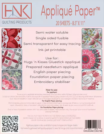 Water Soluble Applique Paper