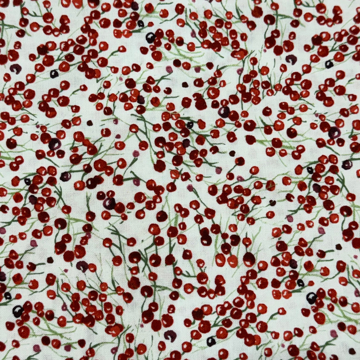 Sheltering Snowman Red Berries on White