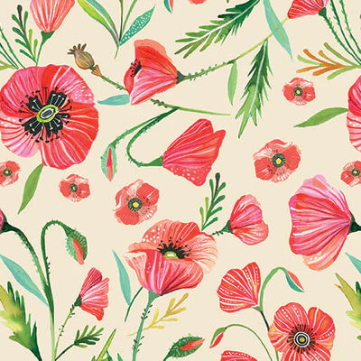 Into the Meadow Field of Poppies - Natural