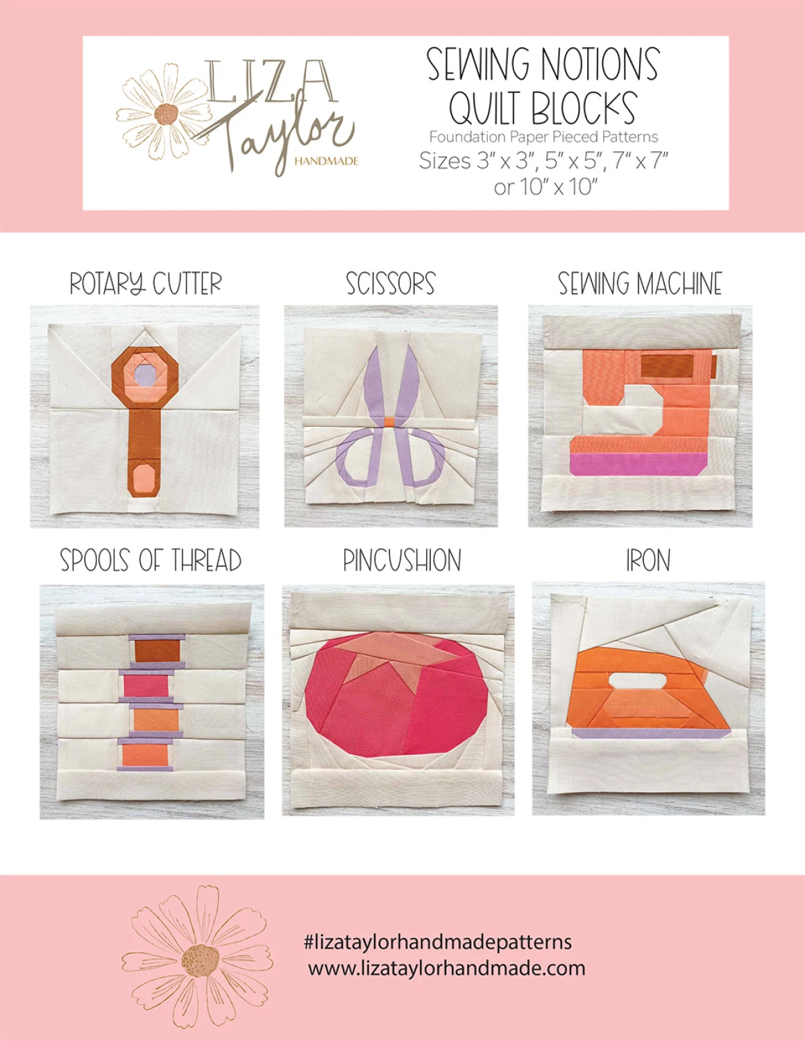 Sewing Notions Quilt Blocks FPP Patterns
