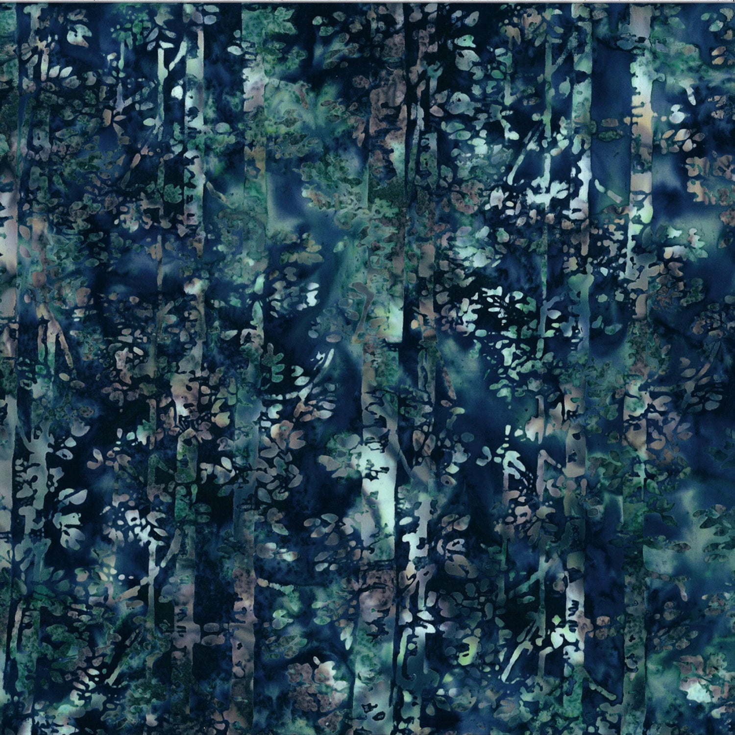 Woodland Batiks Birch Trees Teal