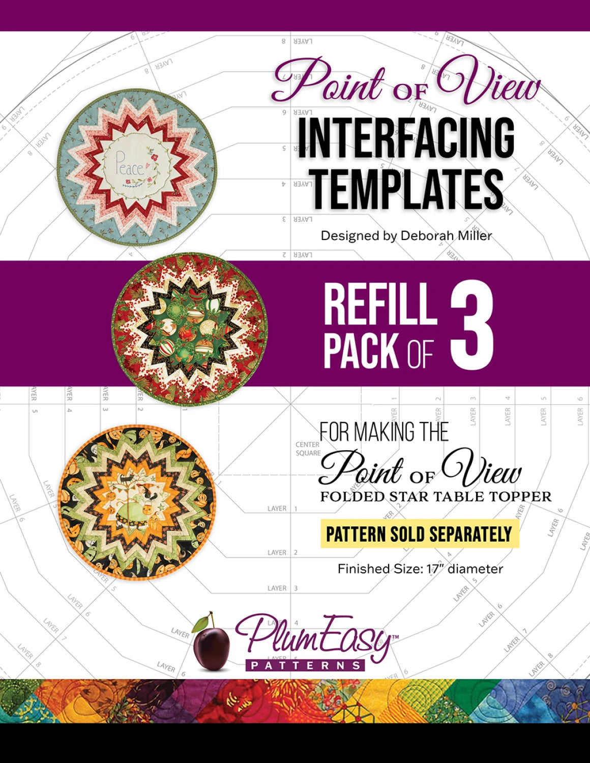 Folded Star Table Topper Interfacing Template