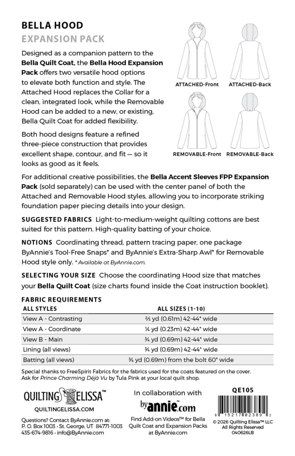 BELLA Quilt Coat Hood - EXPANSION PACK ONLY