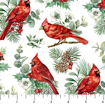 Home For Christmas Cardinals - White Multi