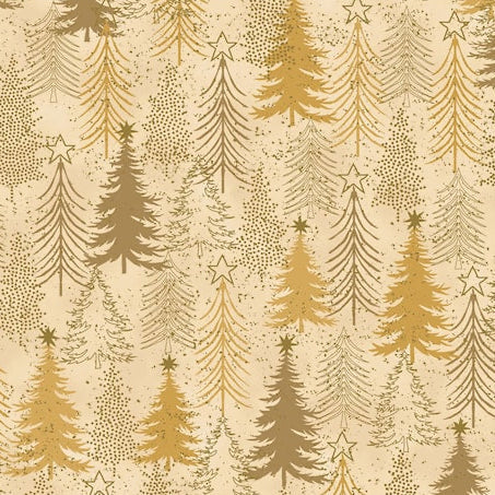 Snow Crystals Trees - Gold with Metallic