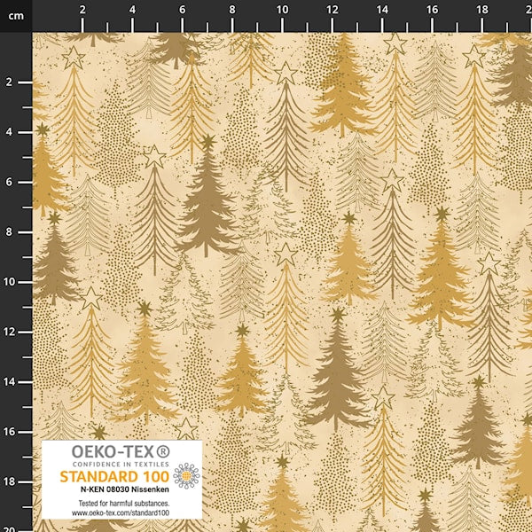 Snow Crystals Trees - Gold with Metallic