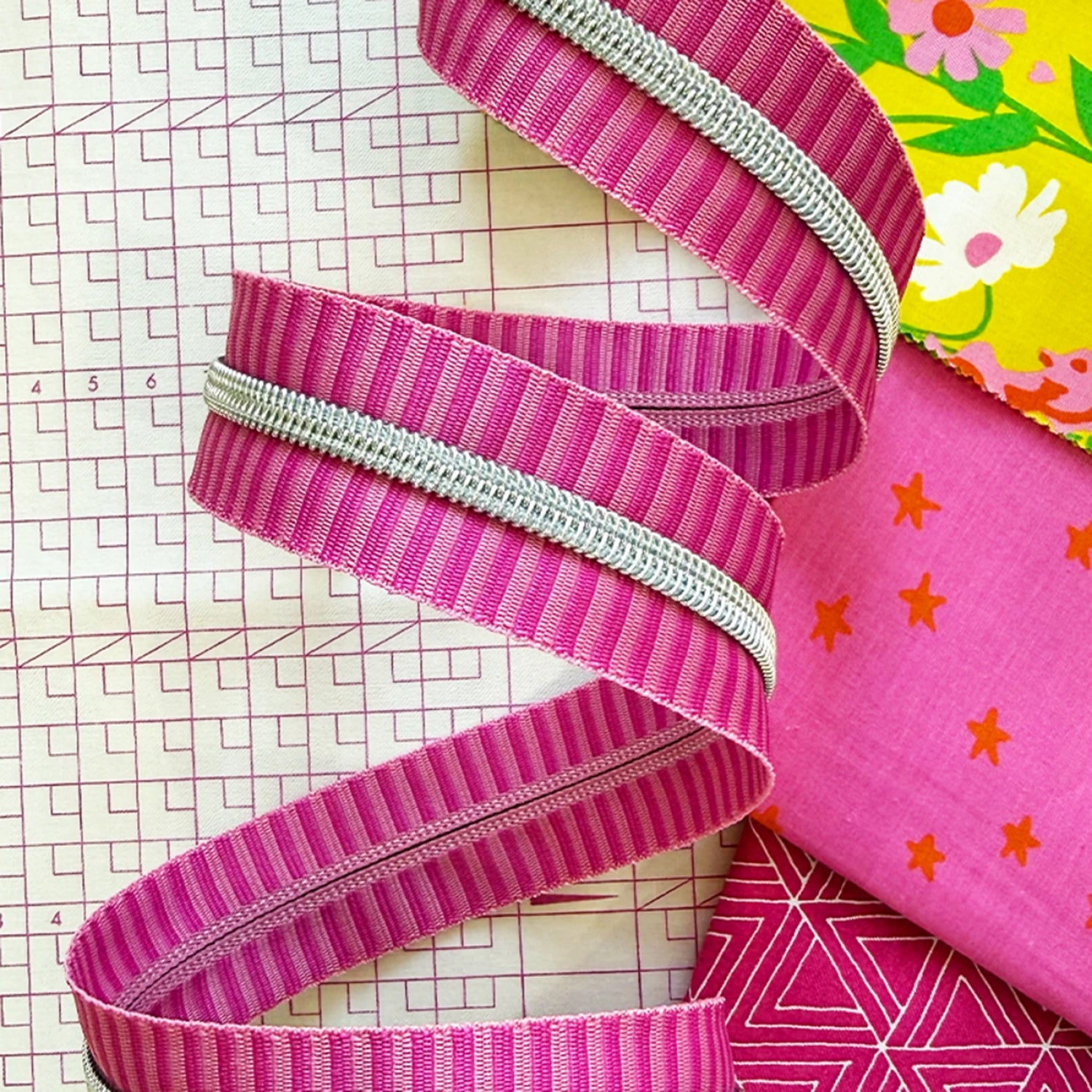 Wide Striped Zipper Tape