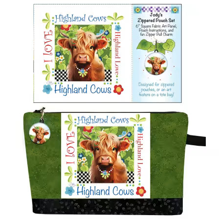 Zipper Pouch Set I Love Highland Cows
