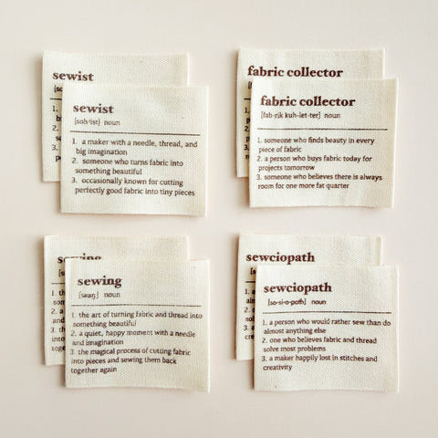 Sewing Dictionary Multi Cotton Labels - Minki Kim