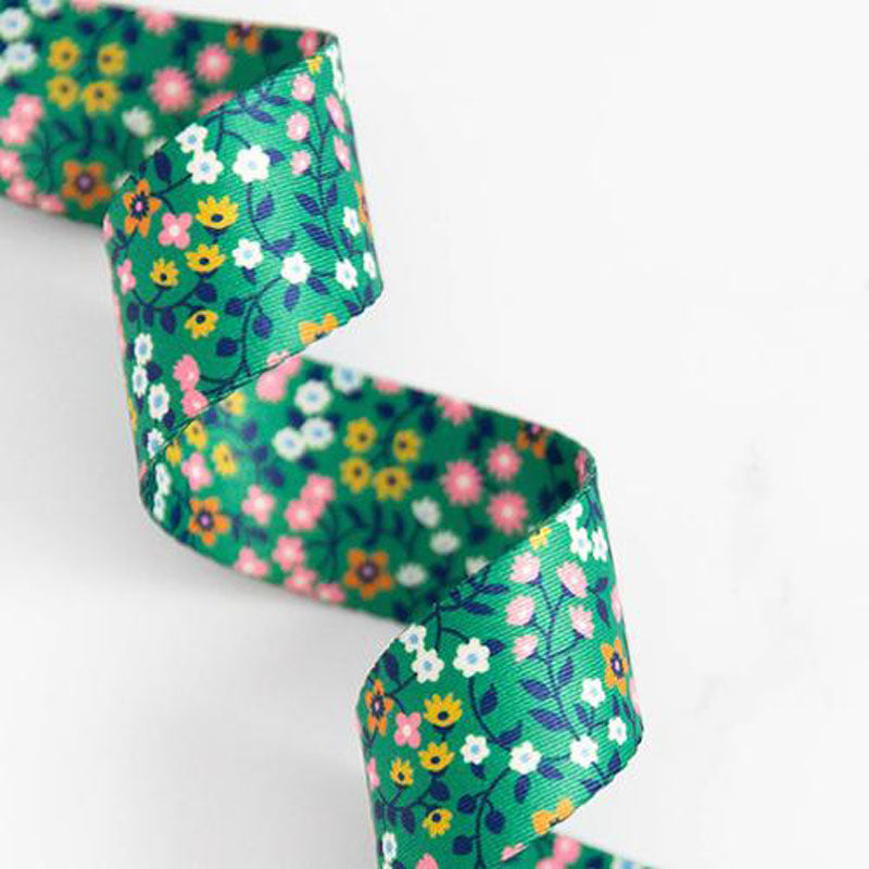 Clothesline Floral Broccolini Webbing -  1 1/2" wide
