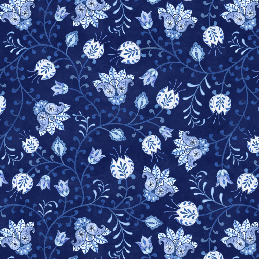 Blooming Blue Paisley Trail - Blue