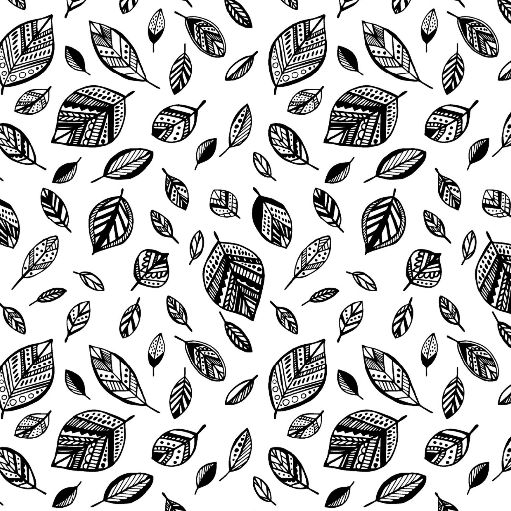Illusion Leaves - Black and White
