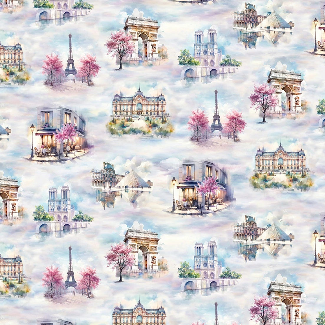 Bonjour Belle Parisian landmarks - Lilac