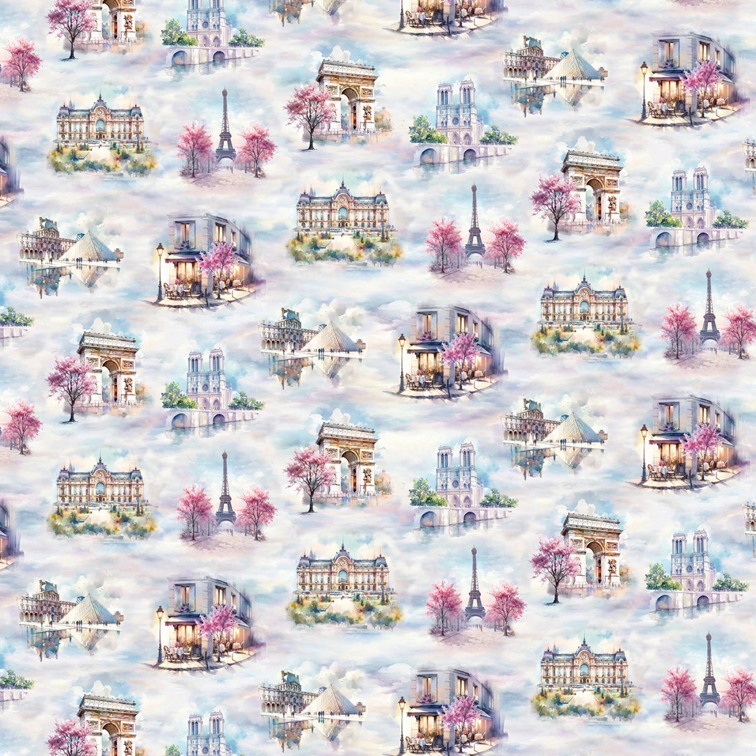 Bonjour Belle Parisian landmarks - Lilac