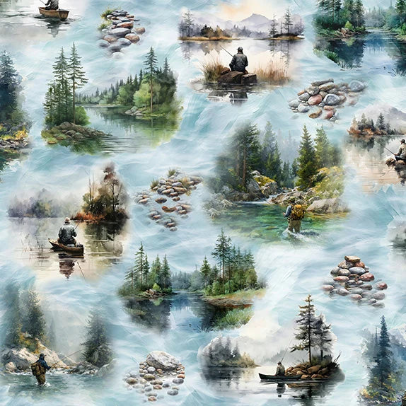 Rise and Cast Fishing Scenery - Lake