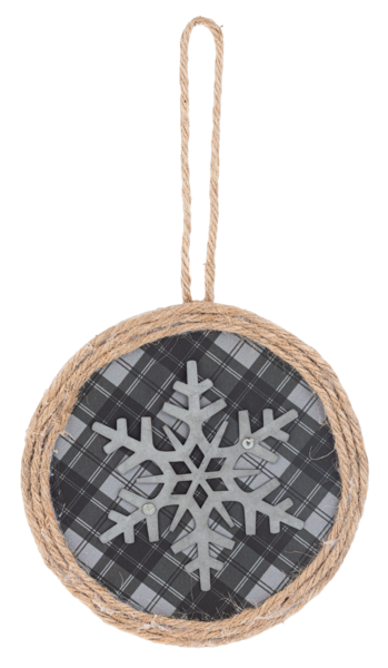Galvanized Woodland Icon Plaid Ornaments