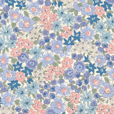 Petite Garden - Large Floral Blue and Pink