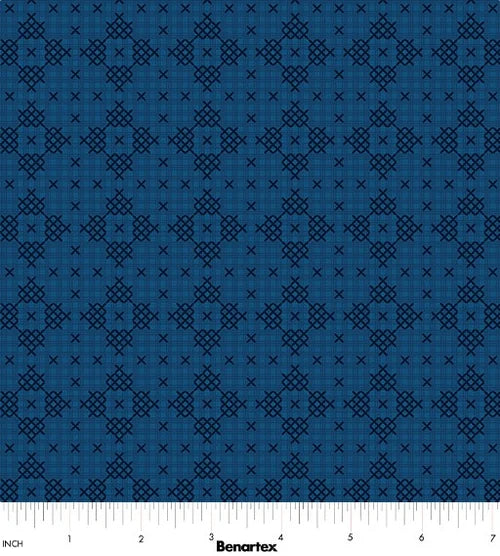 Garden Dalliance Quadrille - Indigo
