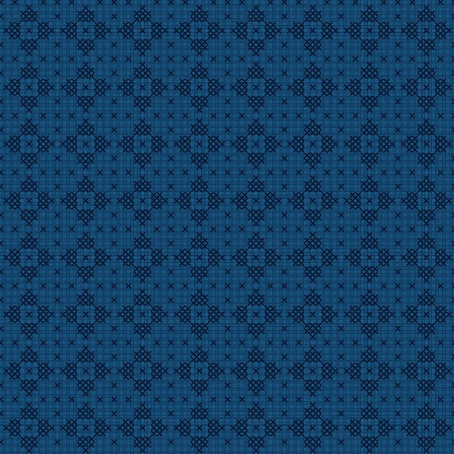 Garden Dalliance Quadrille - Indigo
