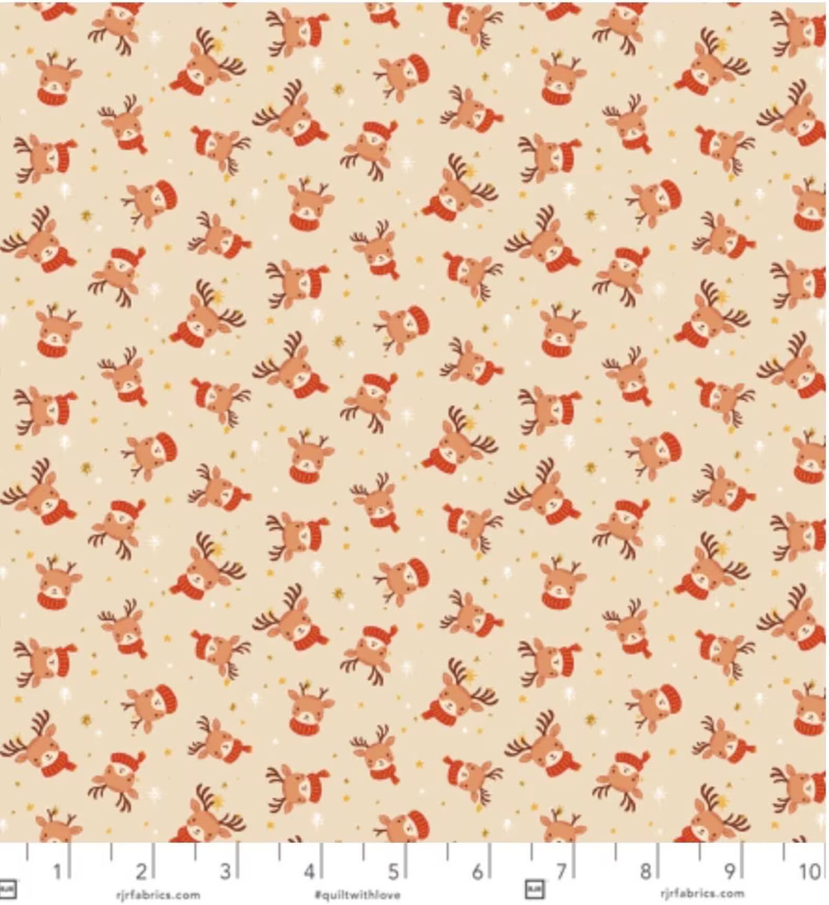 A Little Christmas Ditzy Reindeer - Beige