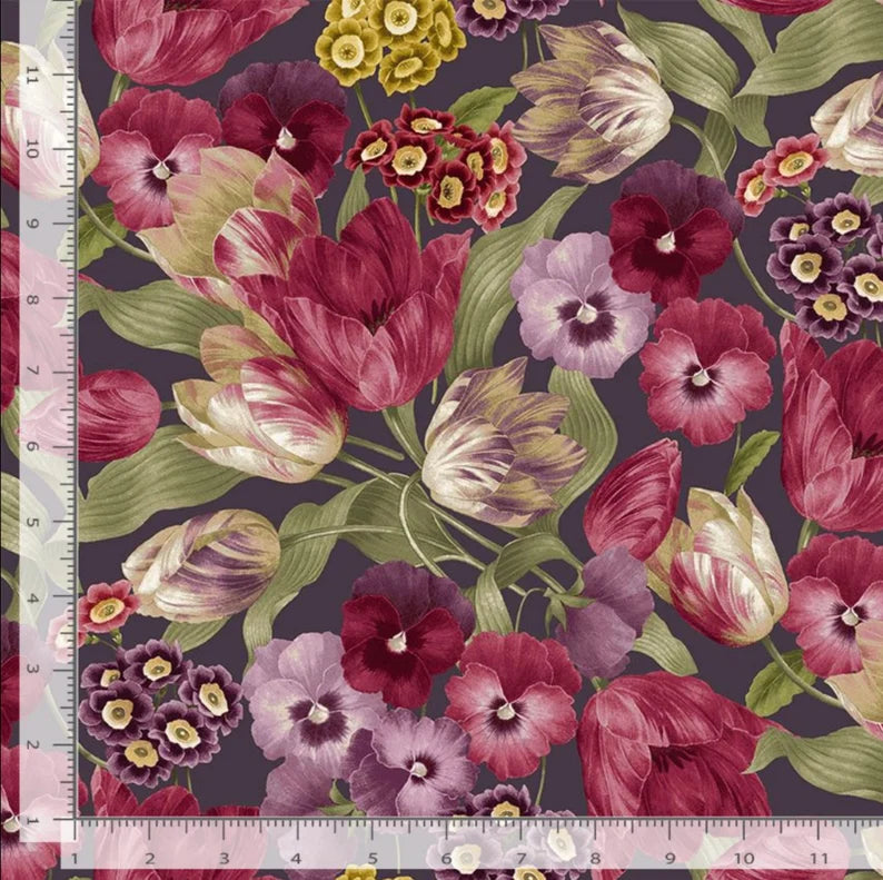 Laurel Fleur Packed Tulips and Pansy