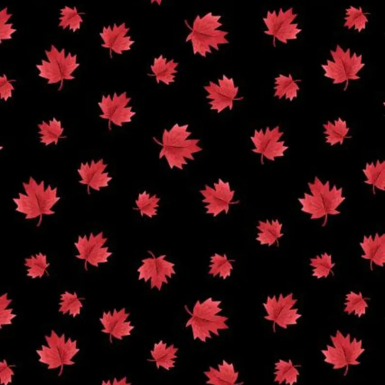 Oh Canada Maple Leaves - Black