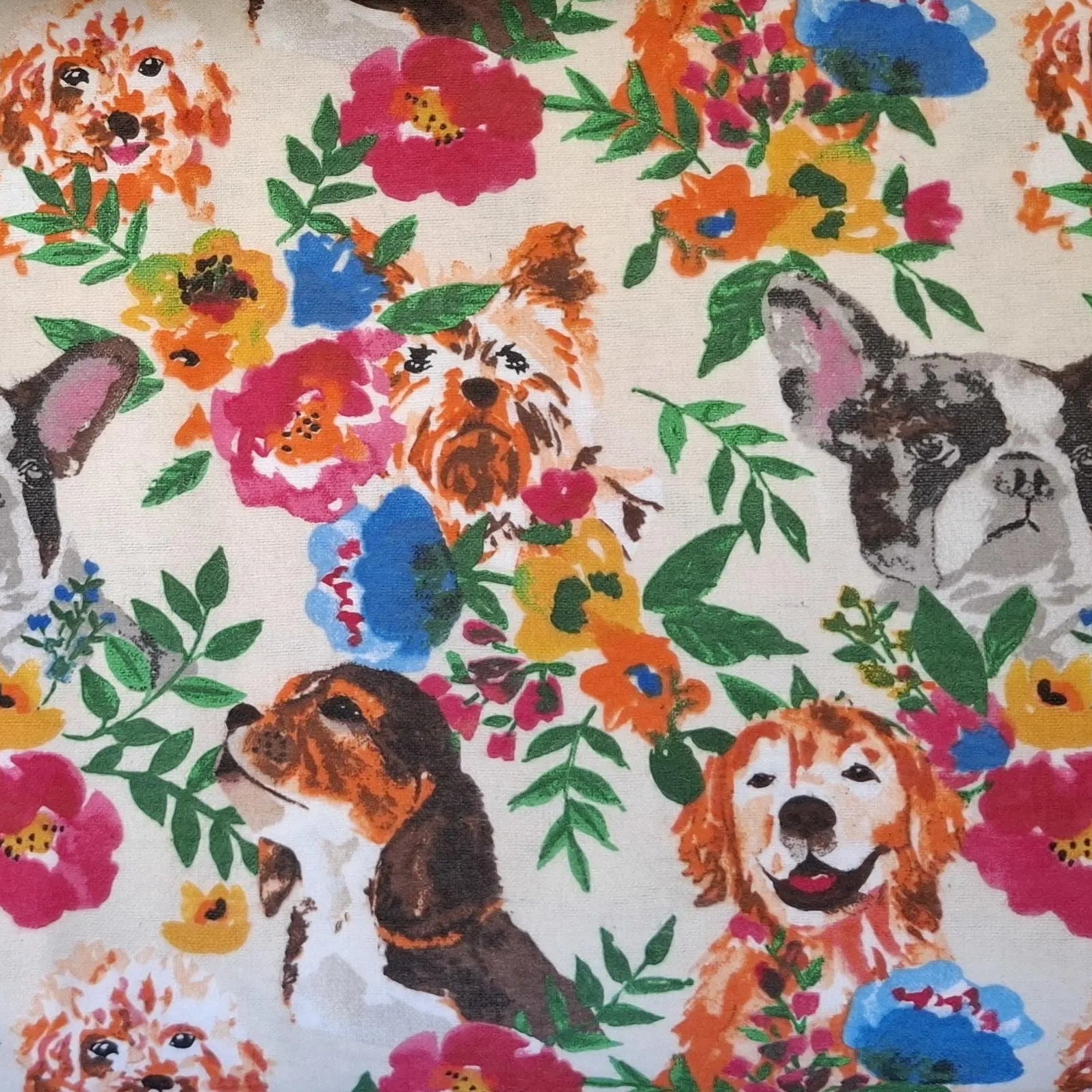 Floral Dogs Flannel