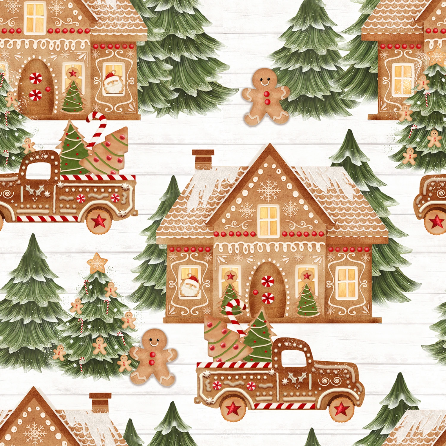 Very Merry Gingerbread Jolly Forest - White