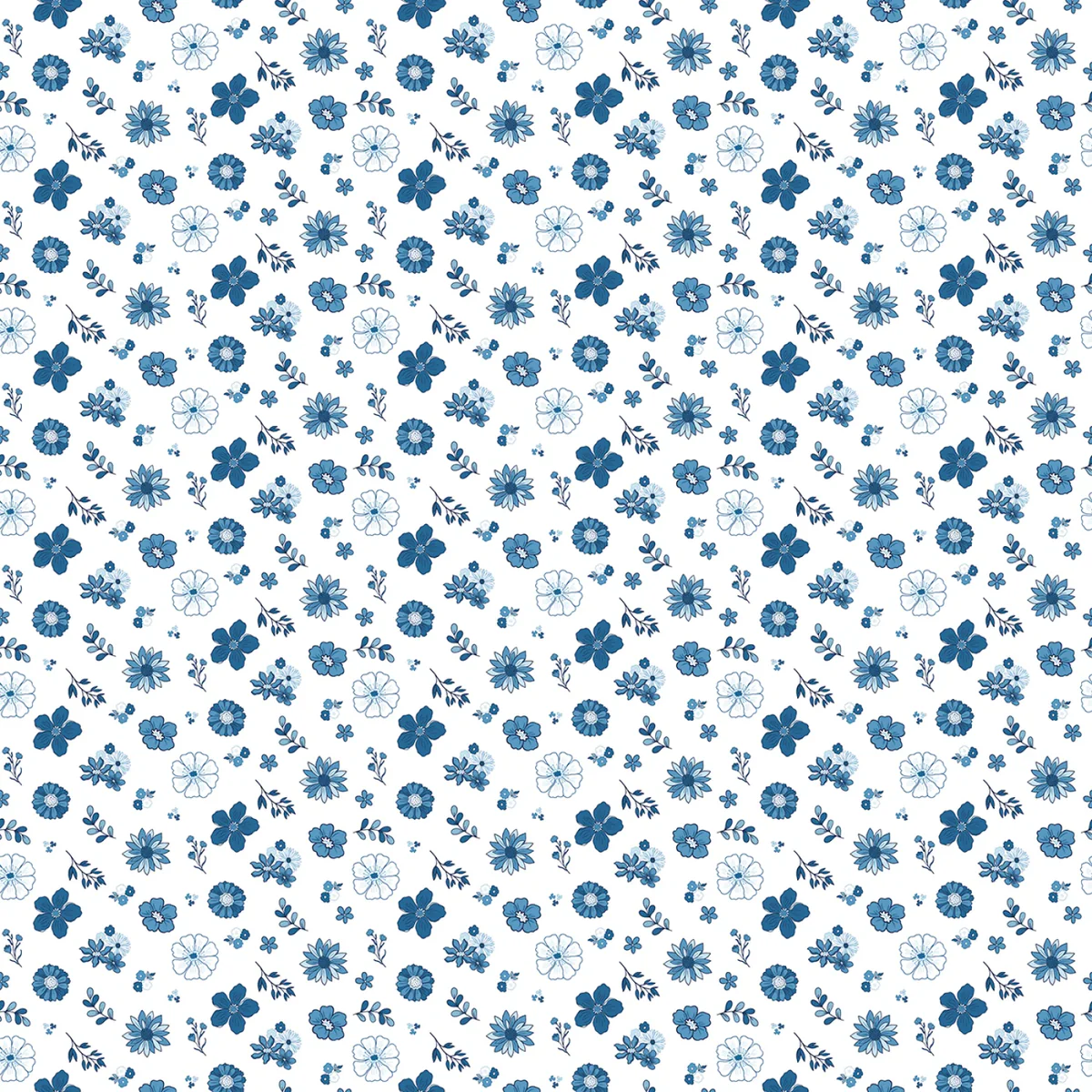 Blue Blooms and Threads 4 Pc. Fat Quarter Bundle