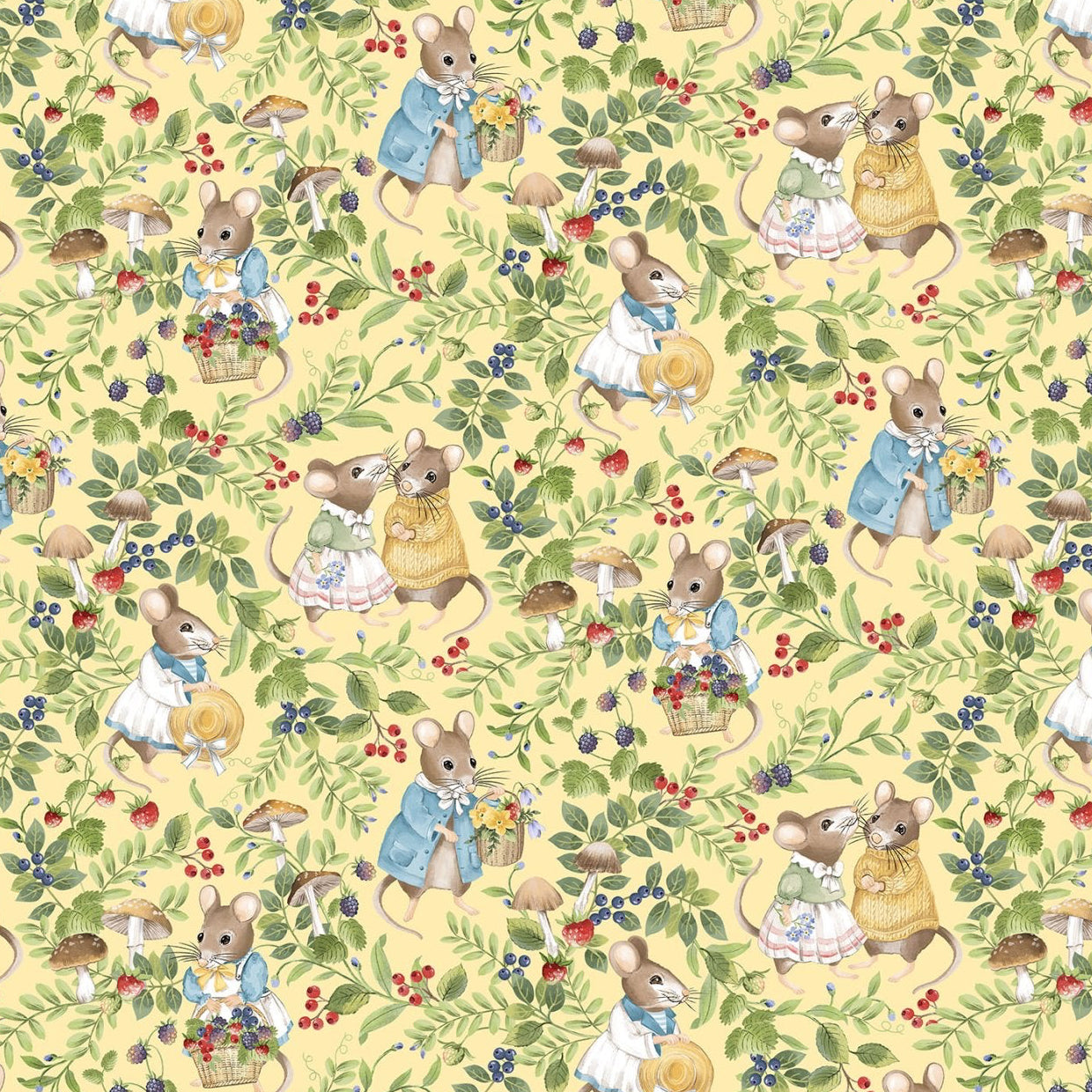 Country Mouse Scenic Mice - Yellow Multi