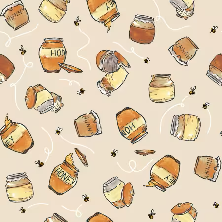 Winnie The Pooh Taupe Honey Pots