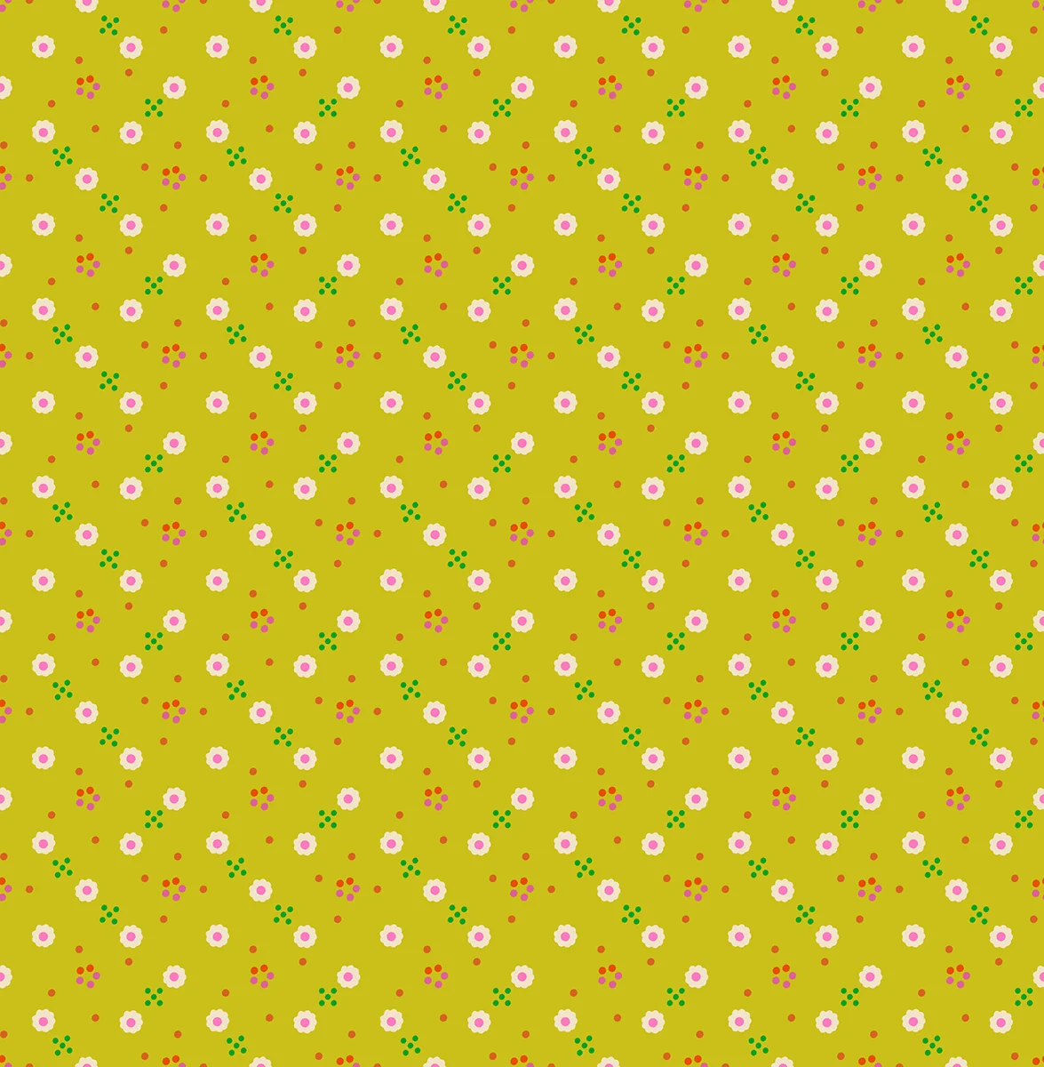 1-800 Calico Bandana Flowers - Pistachio