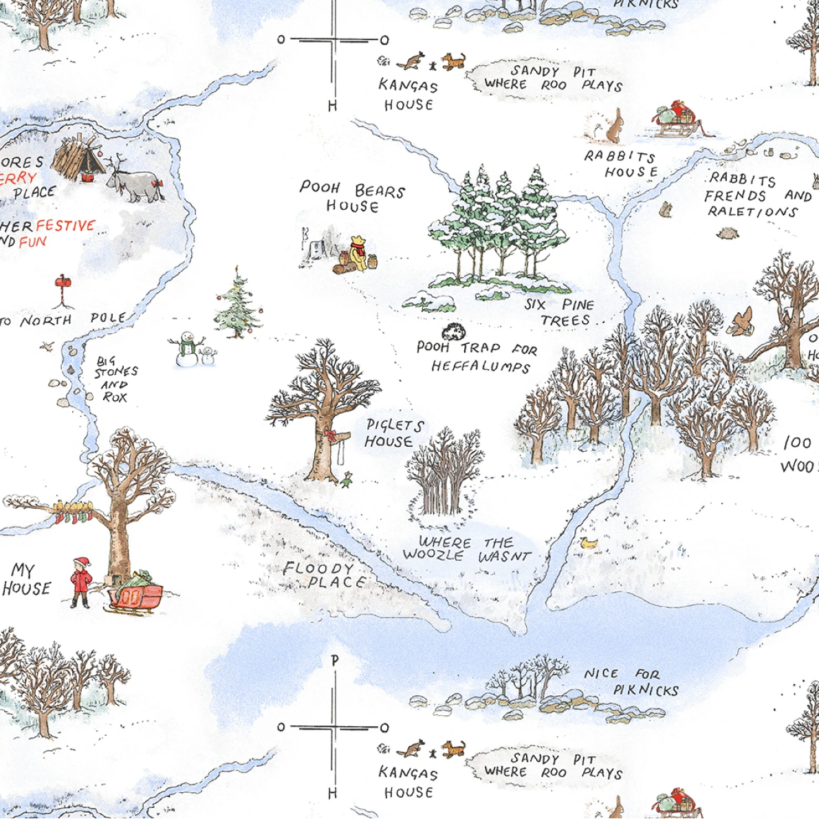 Christmas at Pooh Corner Frosted Acre Wood - Snow