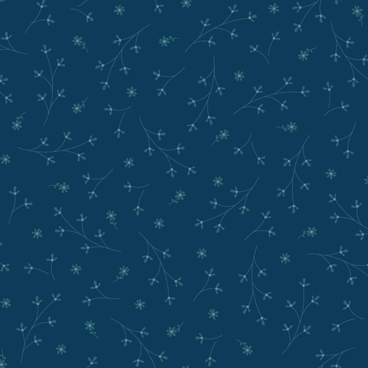 Navy Pretty Petals - Wideback
