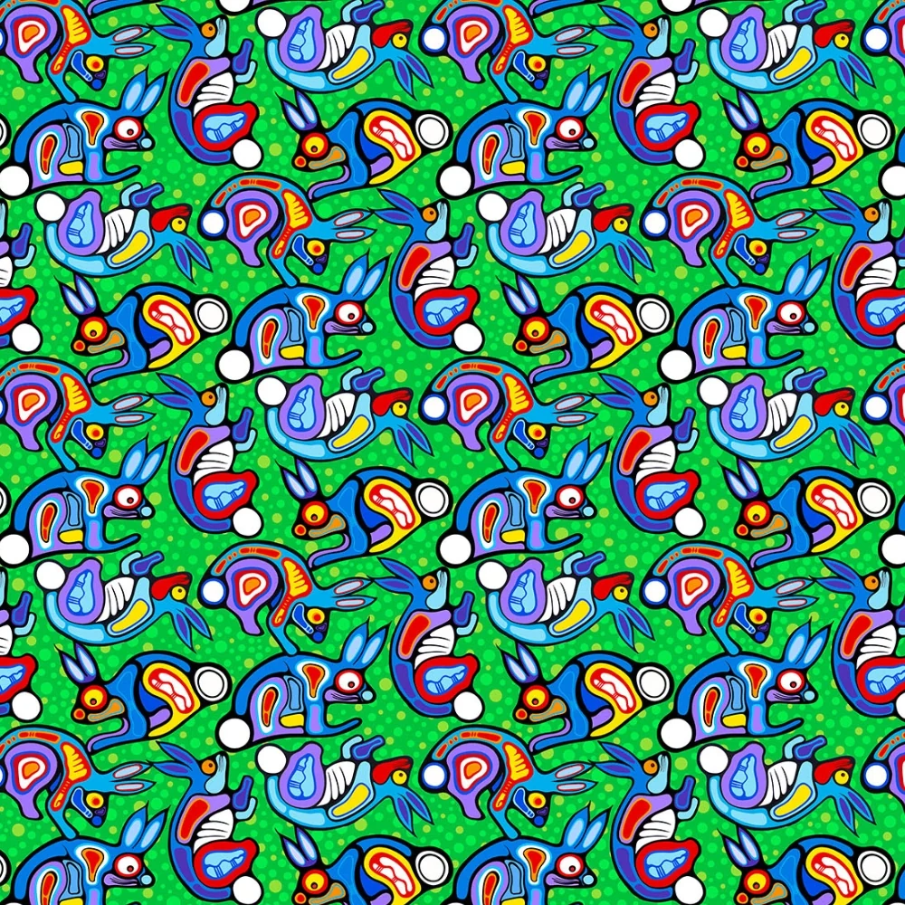 The Four Seasons Rabbits - Green Multi
