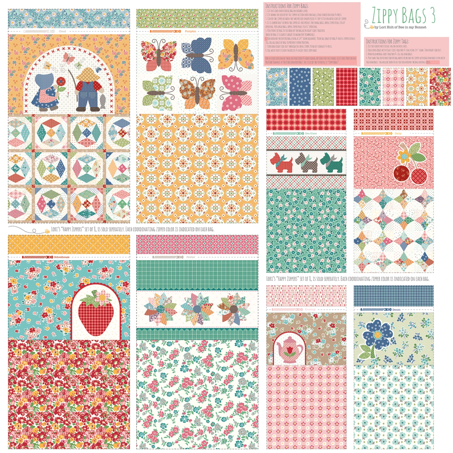 Home Decor Zippy Bags 3 Lori Holt Panel