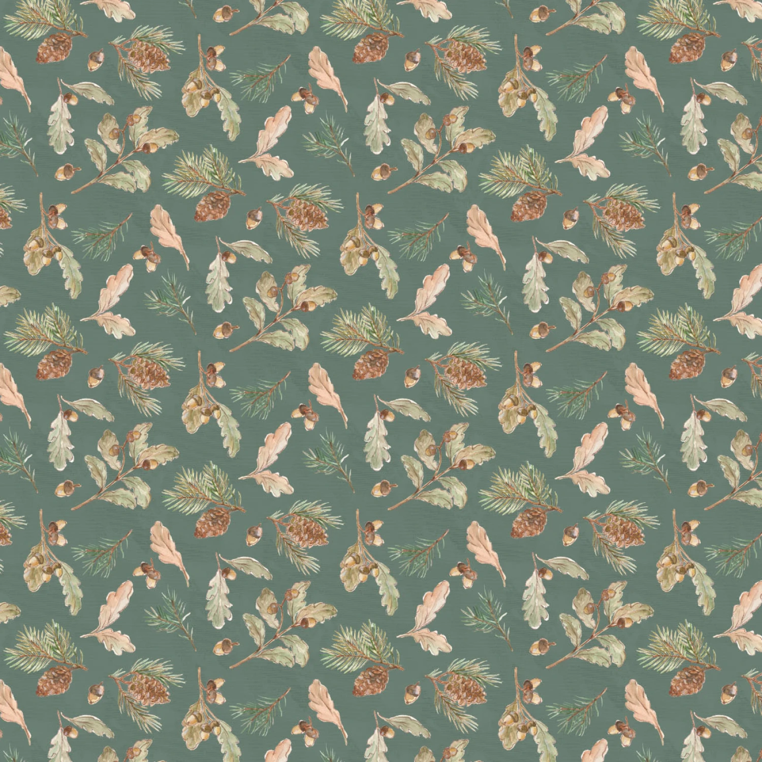 Living On Lake Time Forest Foliage - Dark Green