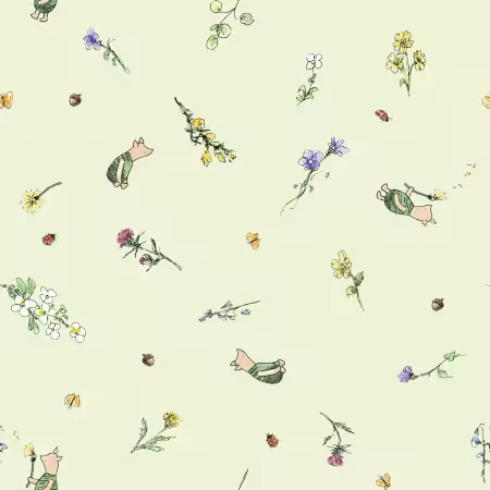 Winnie the Pooh Light Green Piglets Minky