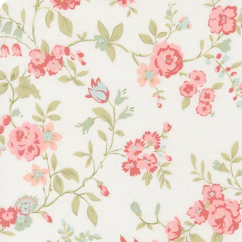 Abide Linen Main Floral - White