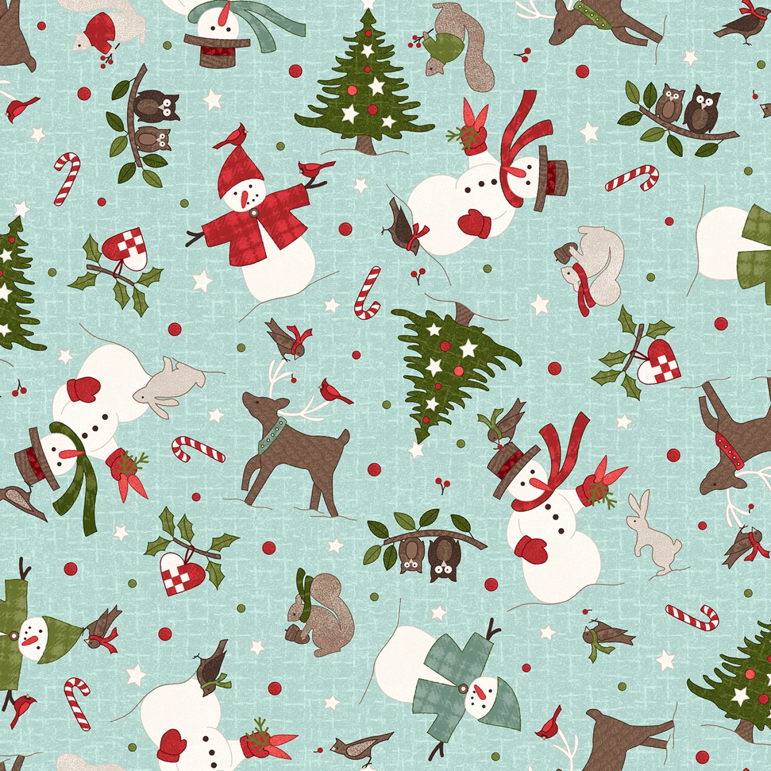 Snowtop Mountain Christmas Toss Flannel - Aqua