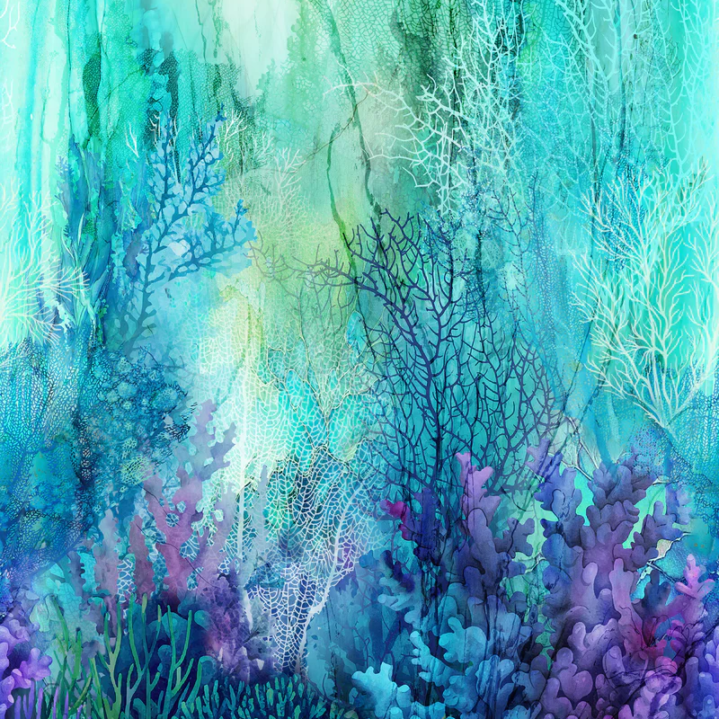 Coral Reef Ombre Ocean - Turquoise Multi