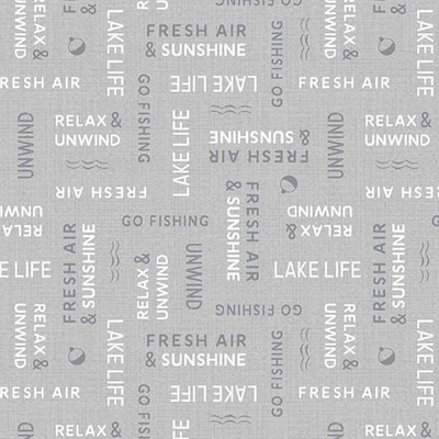 Lake Retreat Grey Word Toss