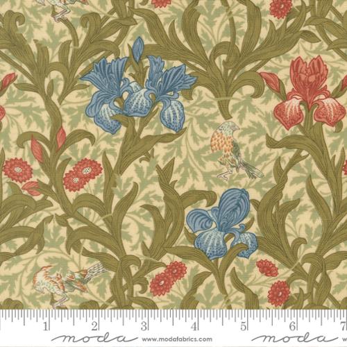 Morris Muse Iris Florals Birds - Parchment