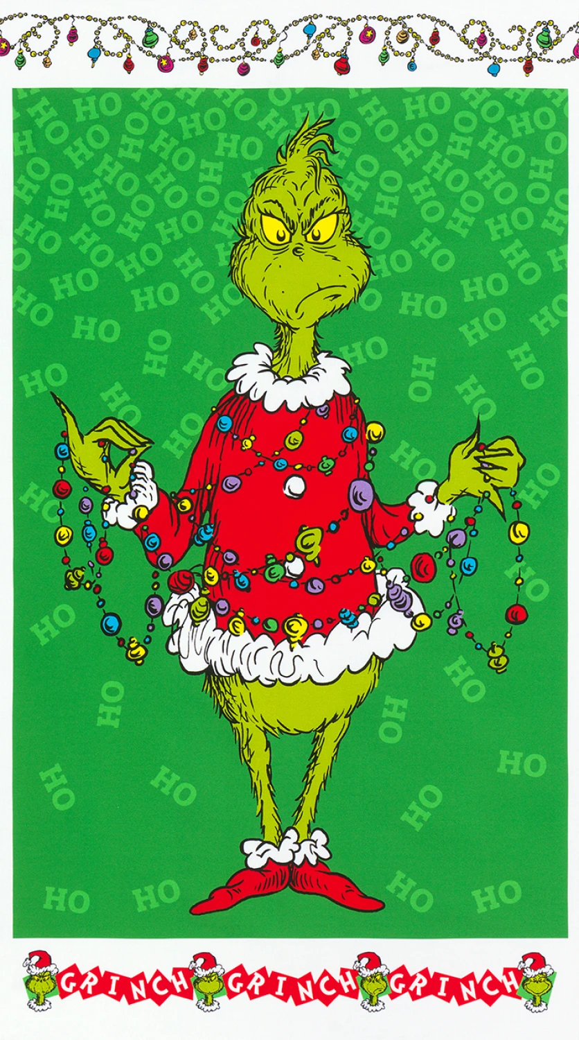 How the Grinch Stole Christmas Green - Grinch Holiday Panel