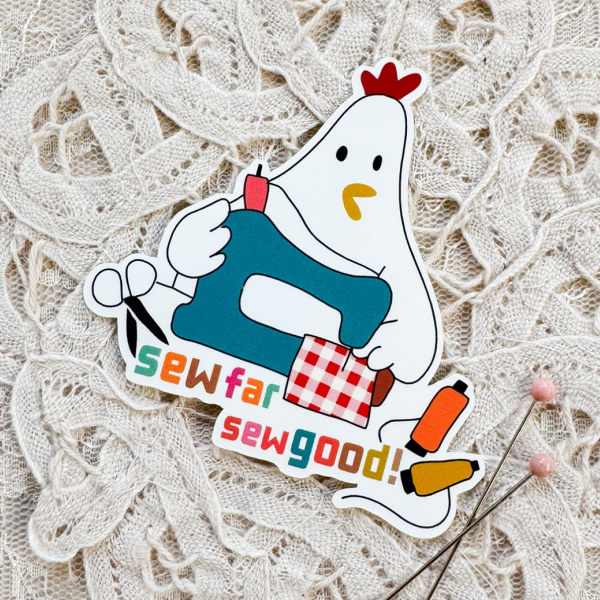 Sewing Chicken - Sticker