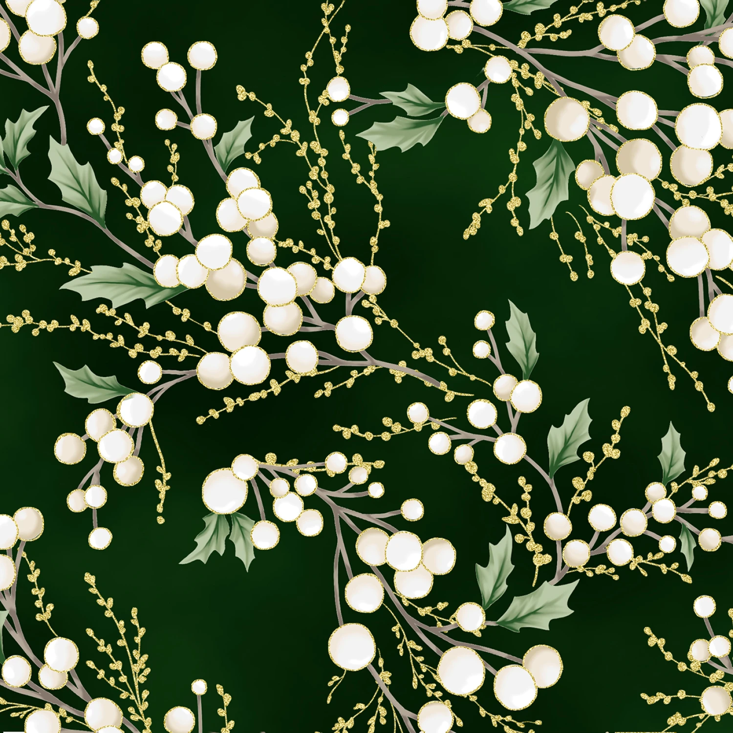 Christmas Wish Branches - Forest/Gold