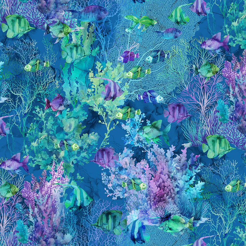 Coral Reef Fish - Navy Multi